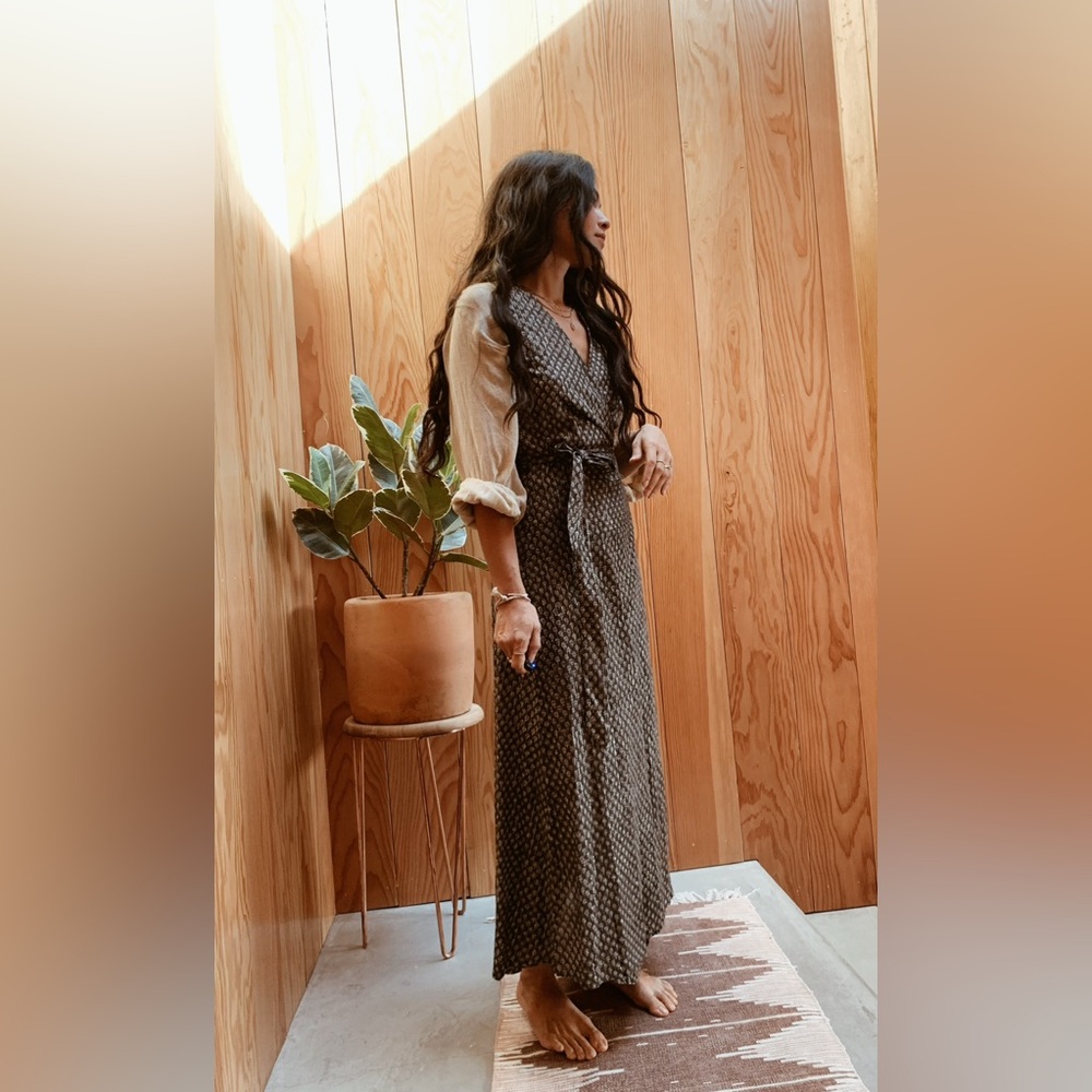 Nani Pani  block print wrap dress